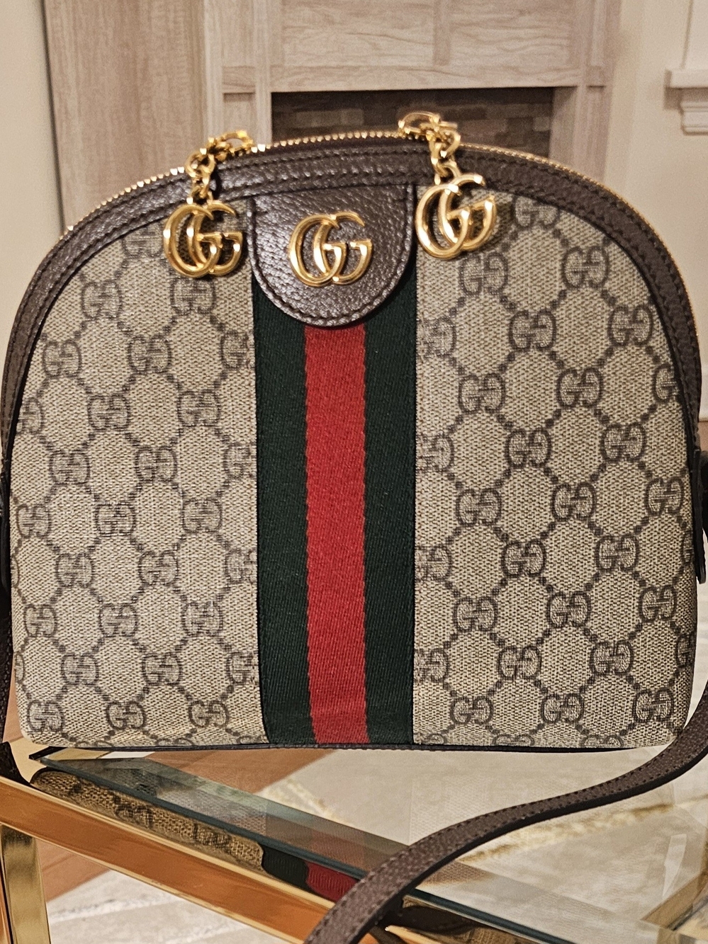 Gucci Ophidia GG Supreme Small Dome Crossbody Bag 499621